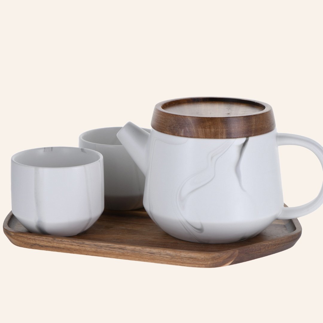Teeset Marbling White